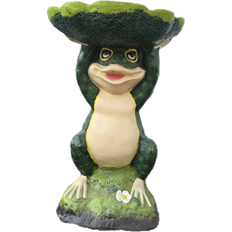 Frog Standing with Shell Bowl