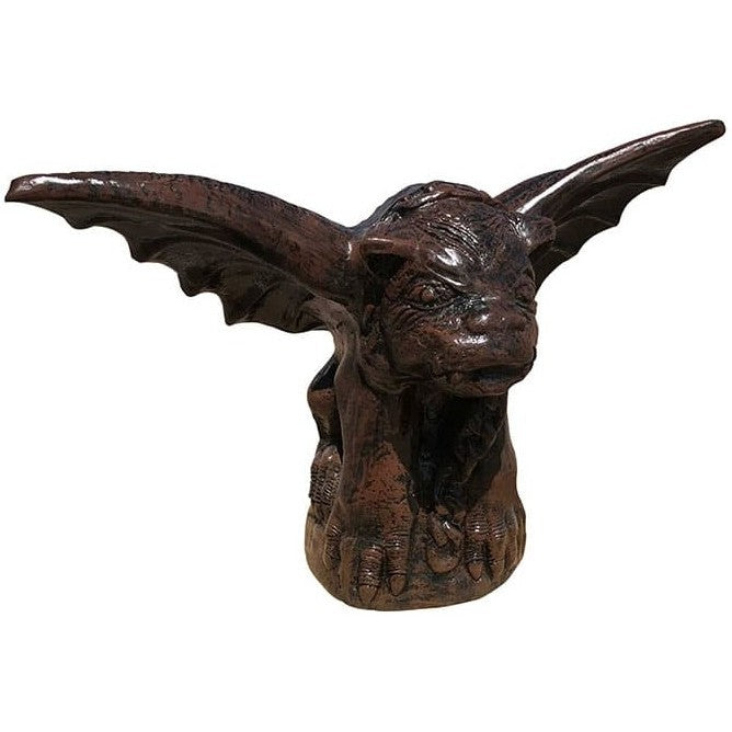 Cast aluminum dragon statue with spread wings, perfect for yard or home decor