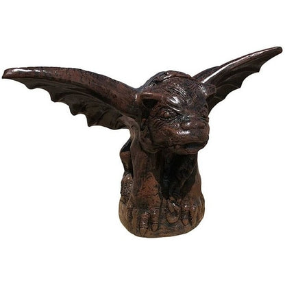 Cast aluminum dragon statue with spread wings, perfect for yard or home decor
