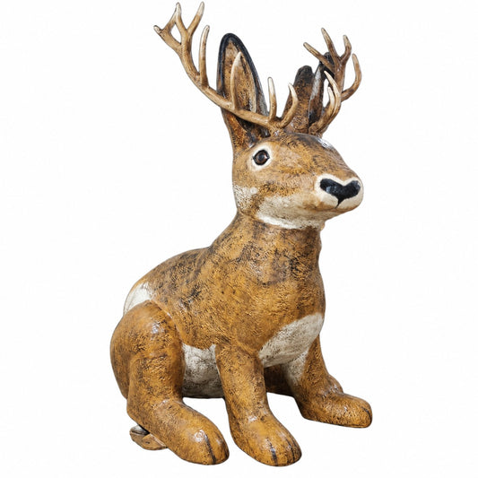 Giant 8-foot cast aluminum jackalope for eye-catching display