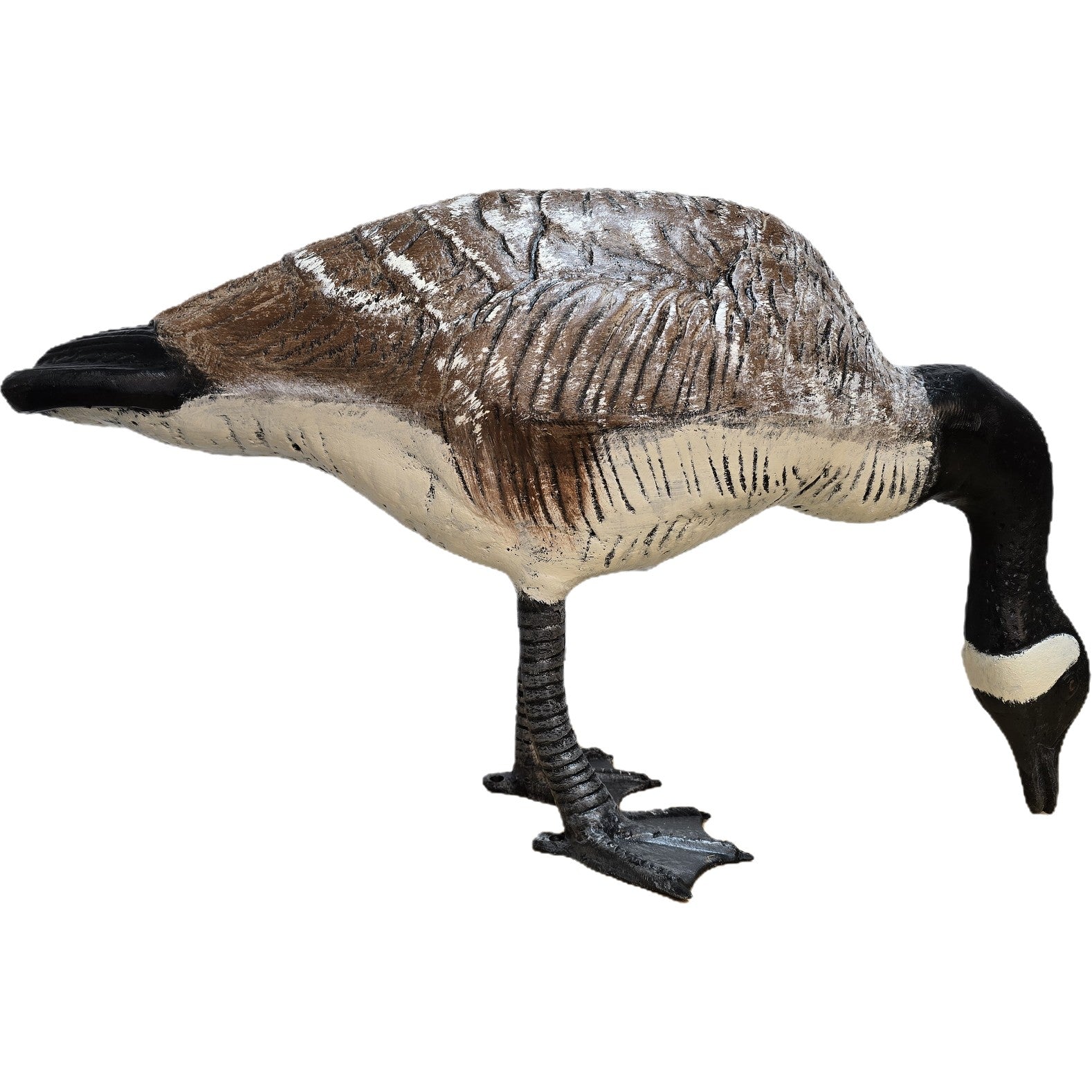 Cast aluminum Canada goose statue for yard or home decor, detailed feather texture and natural pose