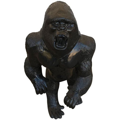 Cast aluminum gorilla statue for yard or home decor, detailed craftsmanship, backyard buddy