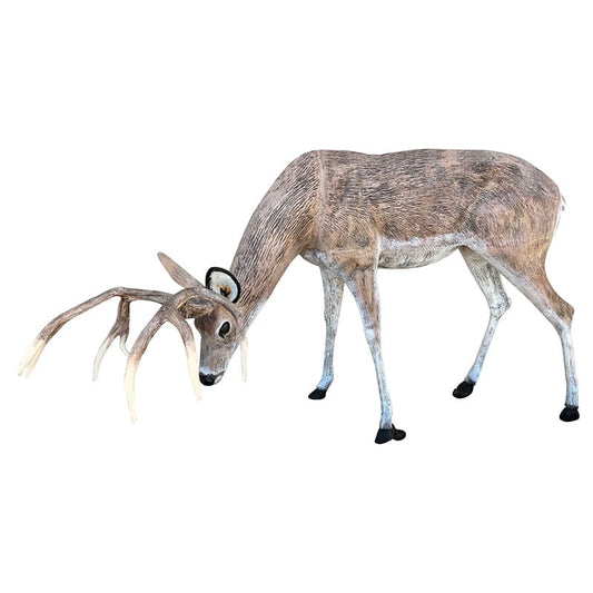Cast aluminum deer statue with detailed antlers, perfect for yard or home decor