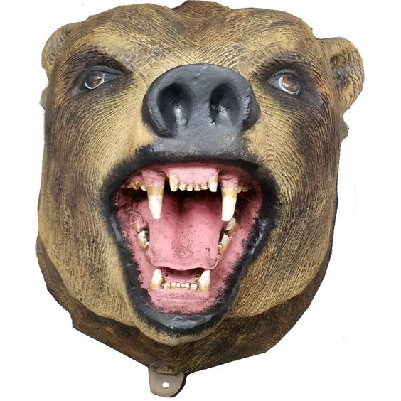 Cast aluminum grizzly bear head wall mount