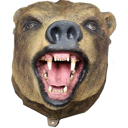 Cast aluminum grizzly bear head wall mount