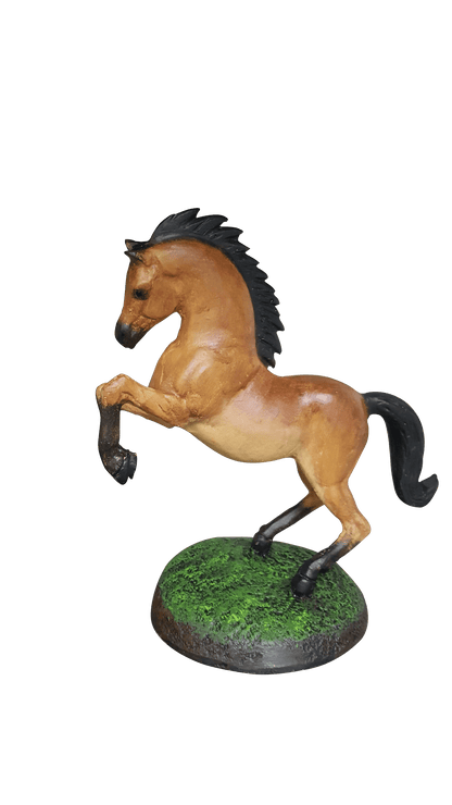 Small Rearing Horse on Round Base