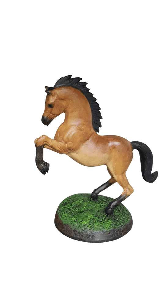 Small Rearing Horse on Round Base