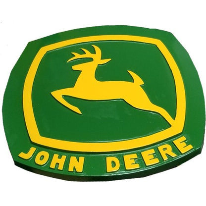 Cast aluminum John Deere Wall Plaque for any indoor or outdoor space.