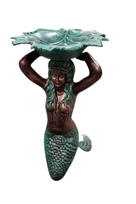 Kneeling Mermaid w/ Leaf Bowl