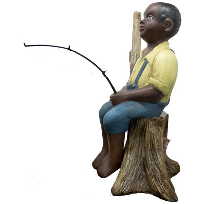 Large Fishing Boy on Log