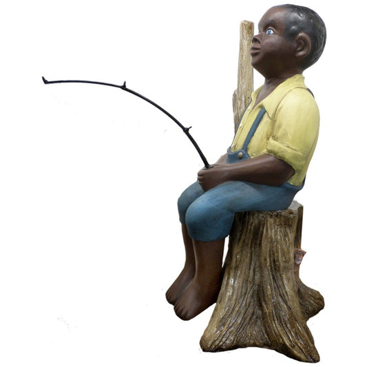 Large Fishing Boy on Log