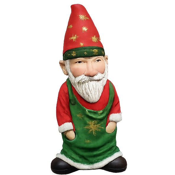 Large cast aluminum gnome for yards and gardens