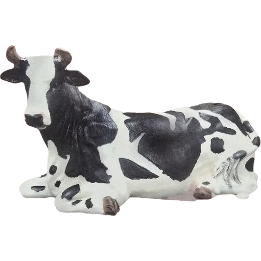 Milk Cow with Horns Laying Down