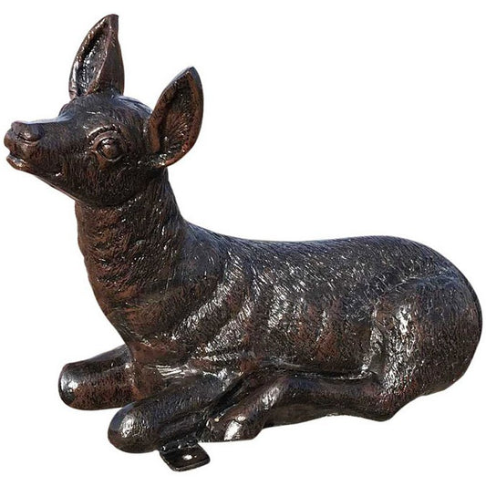 Cast aluminum deer statue for yard or home decor, detailed craftsmanship, bronze finish
