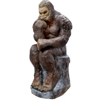 Cast aluminum Bigfoot statue for outdoor yard decor, rustic finish, backyard buddy