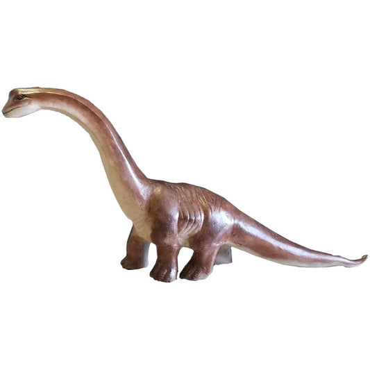 Cast aluminum Brachiosaurus dinosaur statue for yard or home decor, detailed craftsmanship