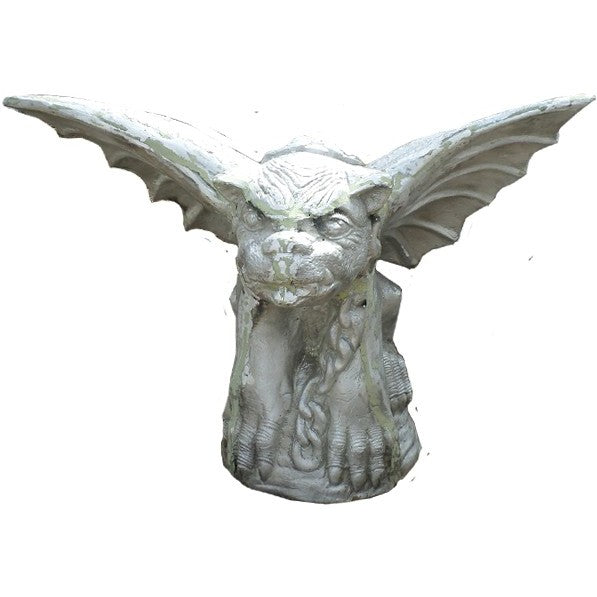 Cast aluminum gargoyle statue with wings spread, perfect for garden or yard decor