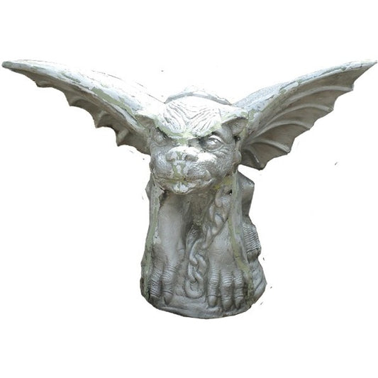 Cast aluminum gargoyle statue with wings spread, perfect for garden or yard decor