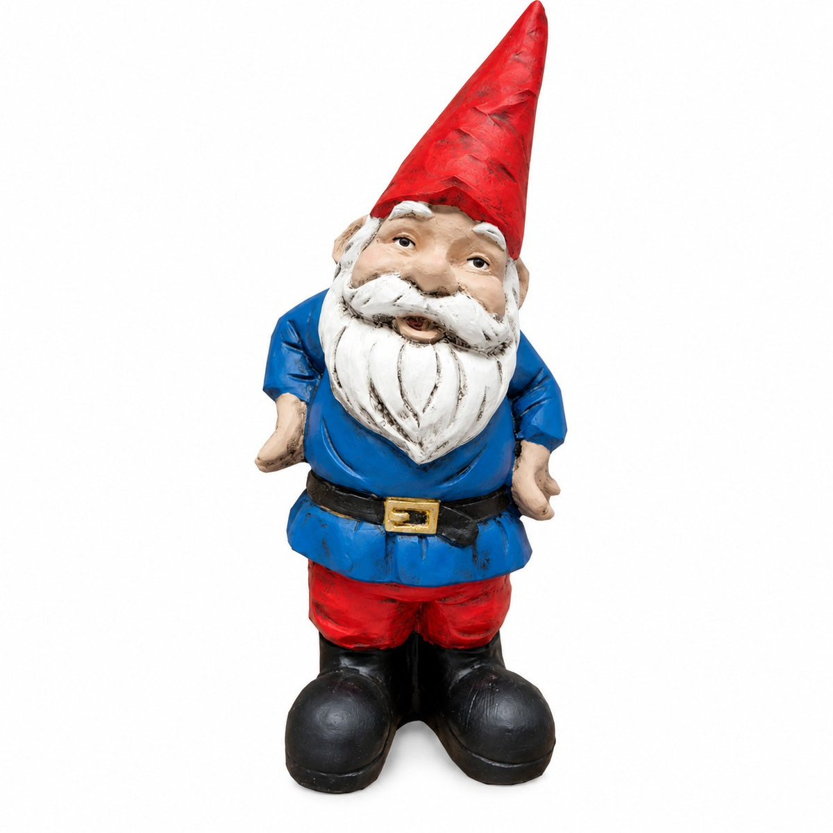 Cast aluminum happy gnome for yard and gardens