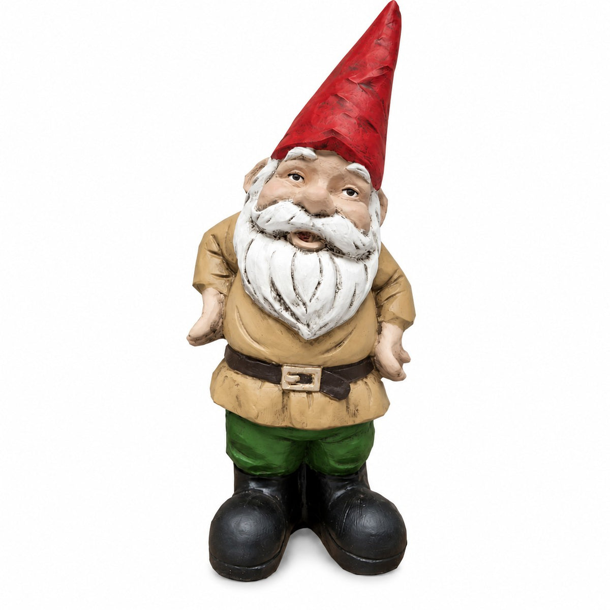 Cast aluminum happy gnome for yard and gardens