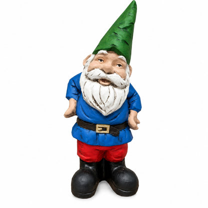 Cast aluminum happy gnome for yard and gardens