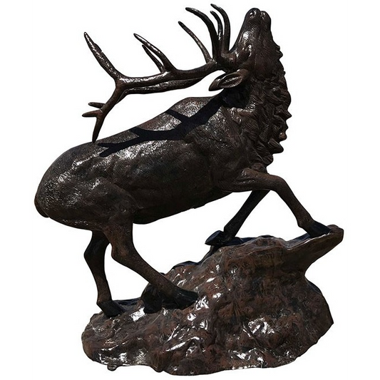 Medium Elk on Rock Uphill