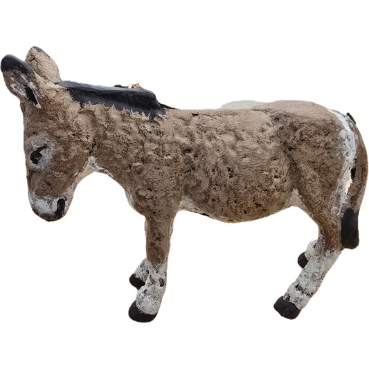 Cast aluminum donkey statue for yard or home decor, rustic finish, backyard buddies collection