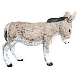 Cast aluminum donkey statue for yard or home decor, detailed finish, rustic charm