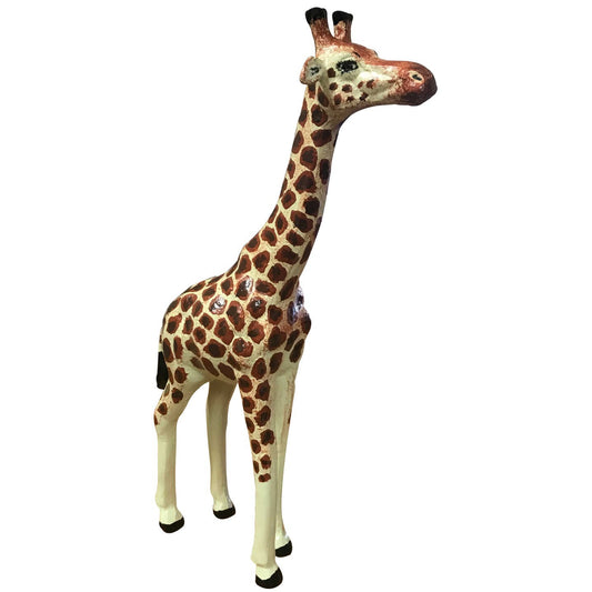 Cast aluminum giraffe statue for yard or home decor with realistic brown spots and tall neck