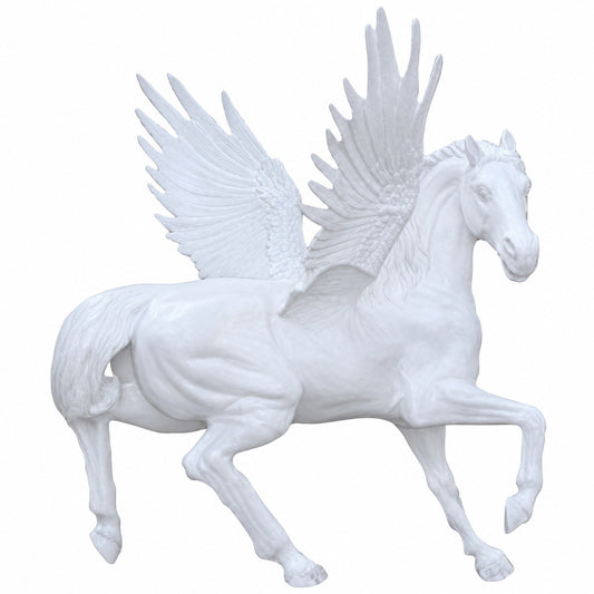 Cast aluminum stallion with wings for dramatic outdoor decor