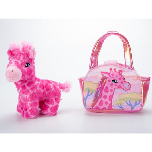 Purse & Plush Giraffe Pink