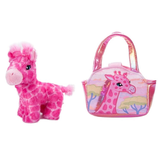 Purse & Plush Giraffe Pink