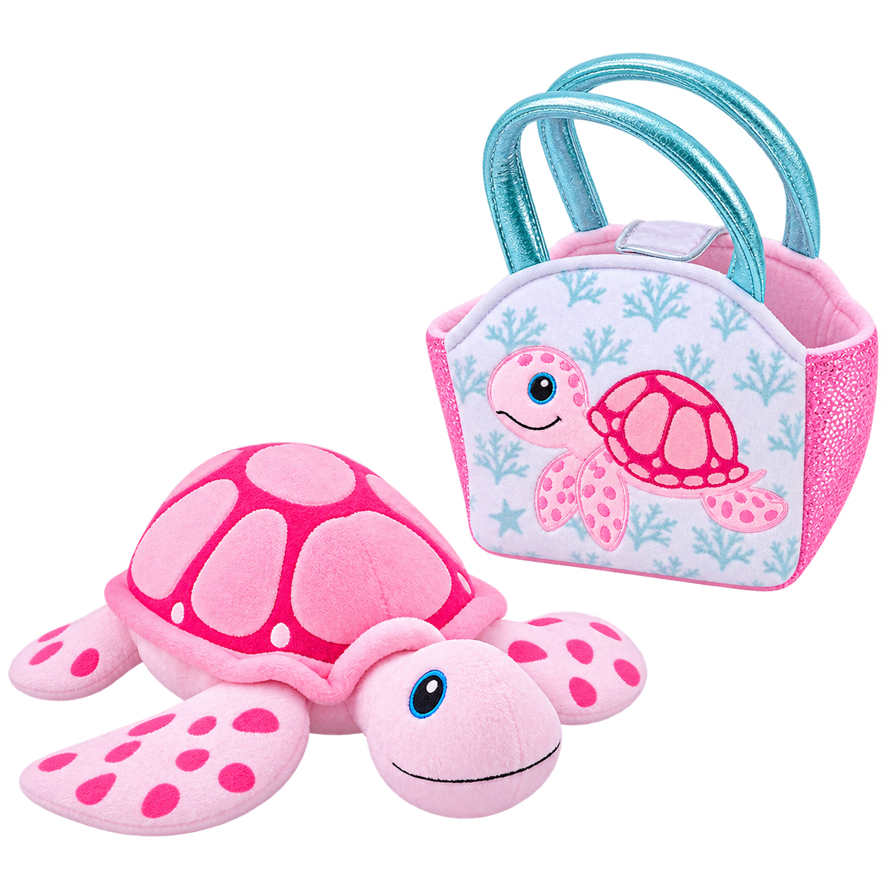 Purse & Plush Sea Turtle Pink