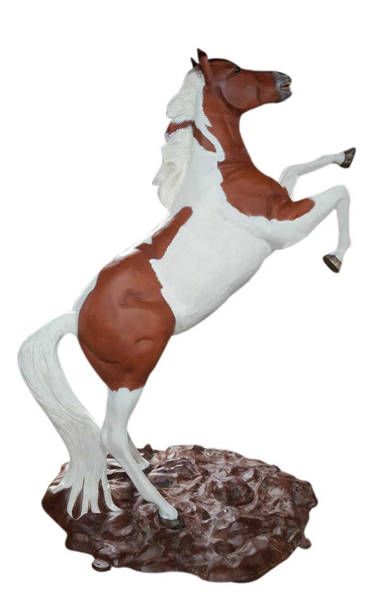 9' Rearing Mustang (Brown/White)