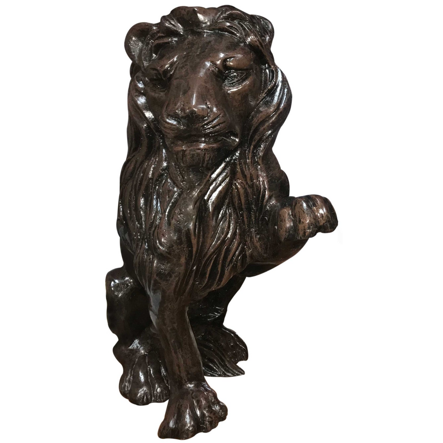 Small Sitting Lion Paw Raised