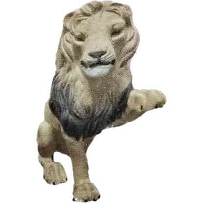 Small Sitting Lion Paw Raised