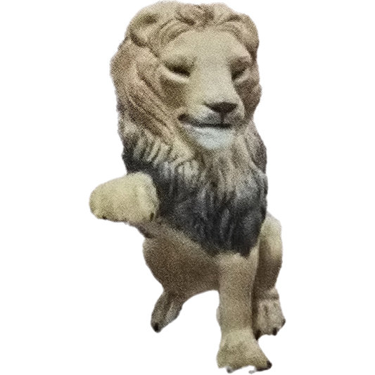 Small Sitting Lion Paw Raised