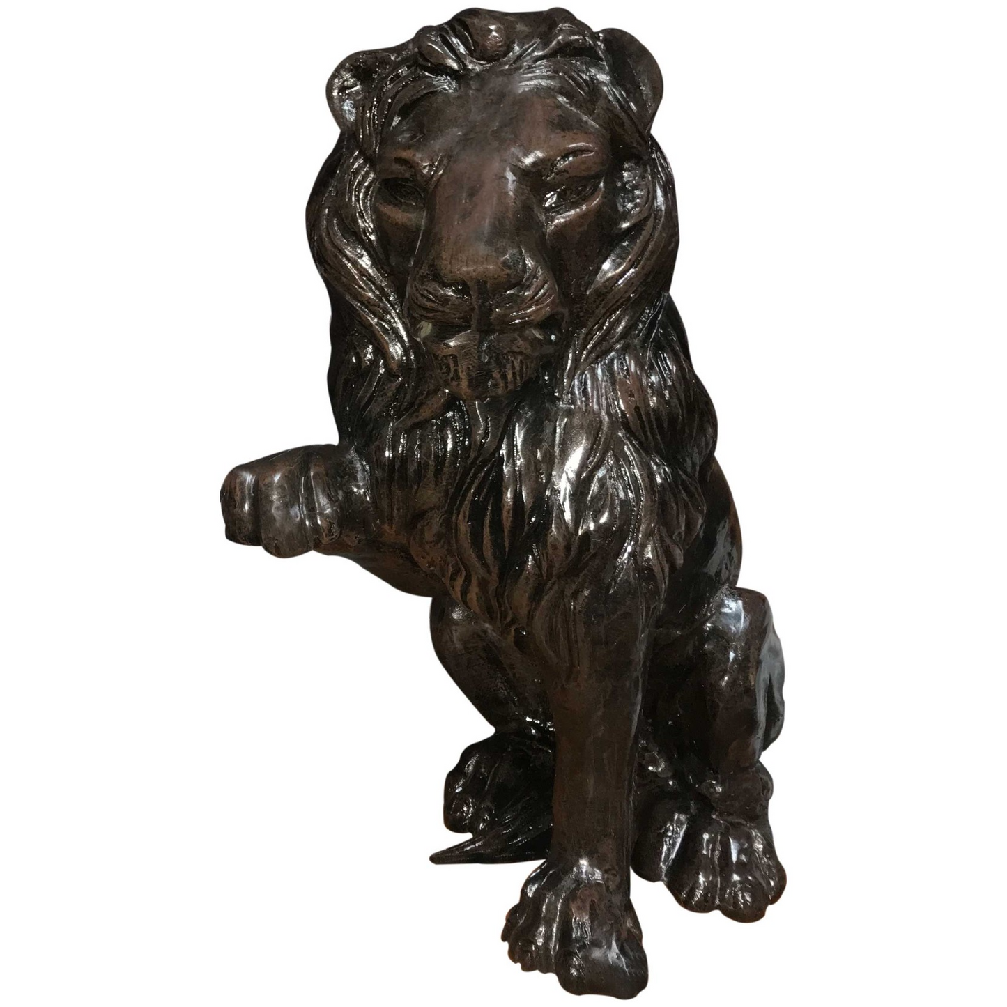 Small Sitting Lion Paw Raised