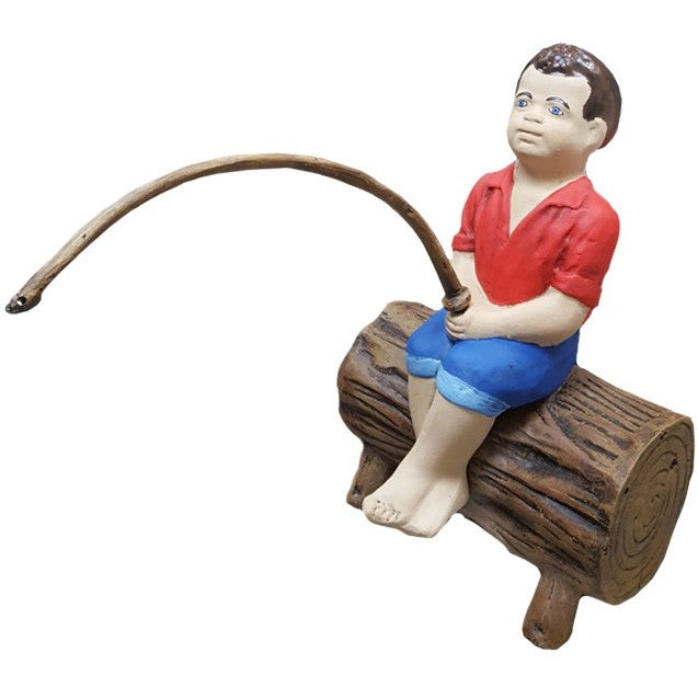 Fishing Boy on Log