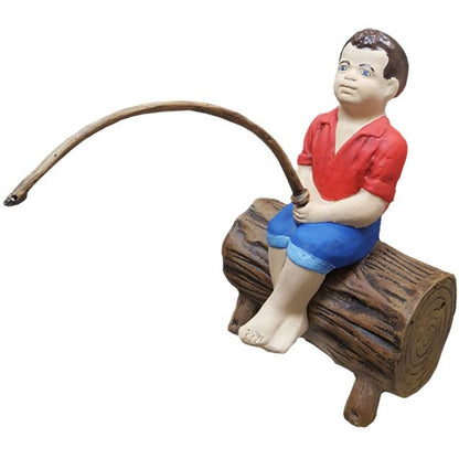 Fishing Boy on Log