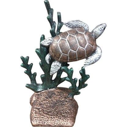 Small Flat Sea Turtle on Coral Reef