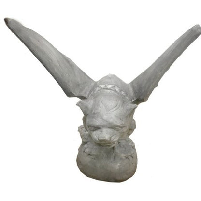 Cast aluminum gargoyle statue with spread wings, perfect for garden or yard decor