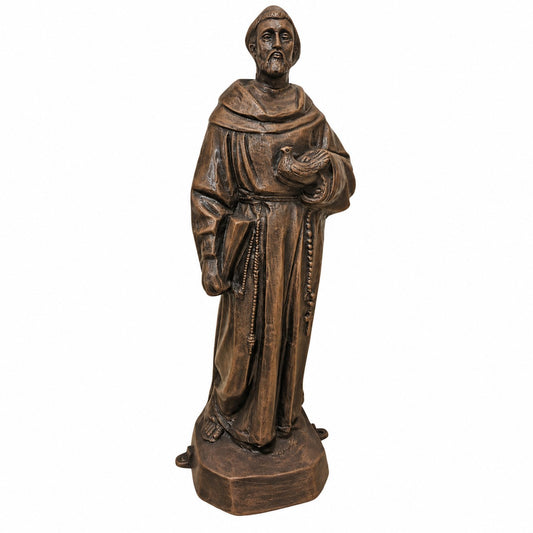 Cast aluminum Saint Francis statue for any decor space