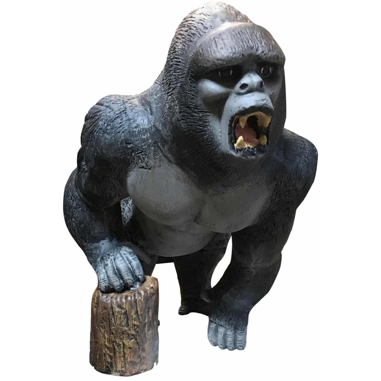 Gorilla with Arm on Stump 18"