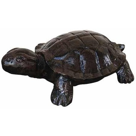 Cast aluminum turtle statue for garden or yard decor, detailed shell and lifelike design