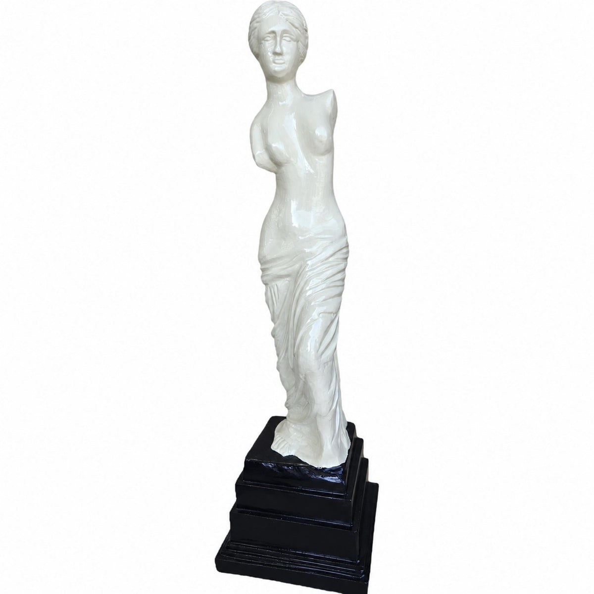 A cast aluminum famous small Venus statue that can be used for timeless home decor.
