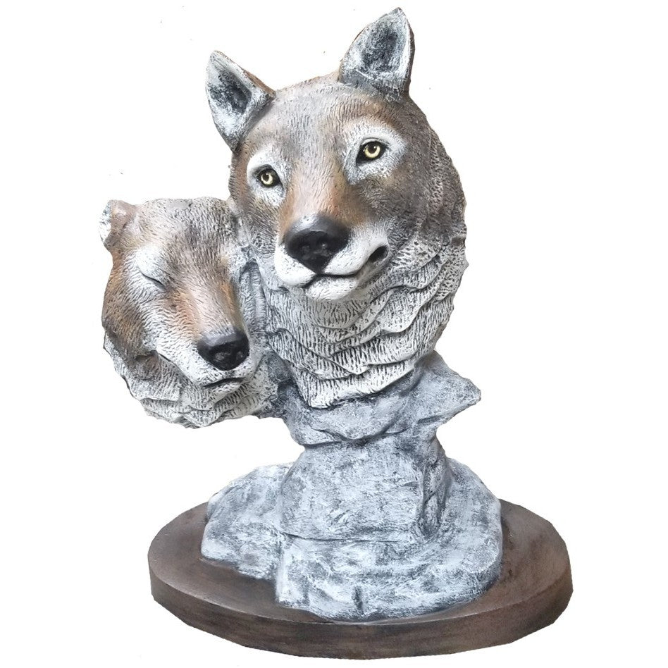 Wolf Couple Bust