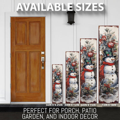 Farmhouse Snowman "Let It Snow" Porch Sign | Christmas Welcome Decor