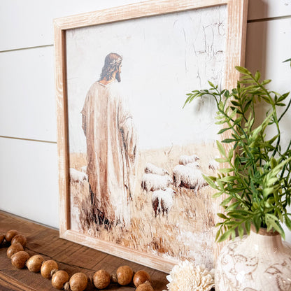 Jesus with Sheep Wall Art Print - Backyard Buddies