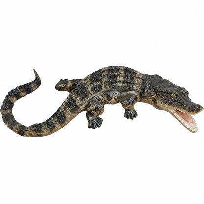 Cast aluminum 32-inch alligator for outdoor yards and gardens